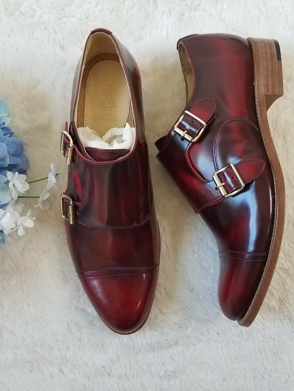 The Office of Angela Scott Mr. Colin Double-Monk Oxfords in Scarlett - Picture 2 of 9